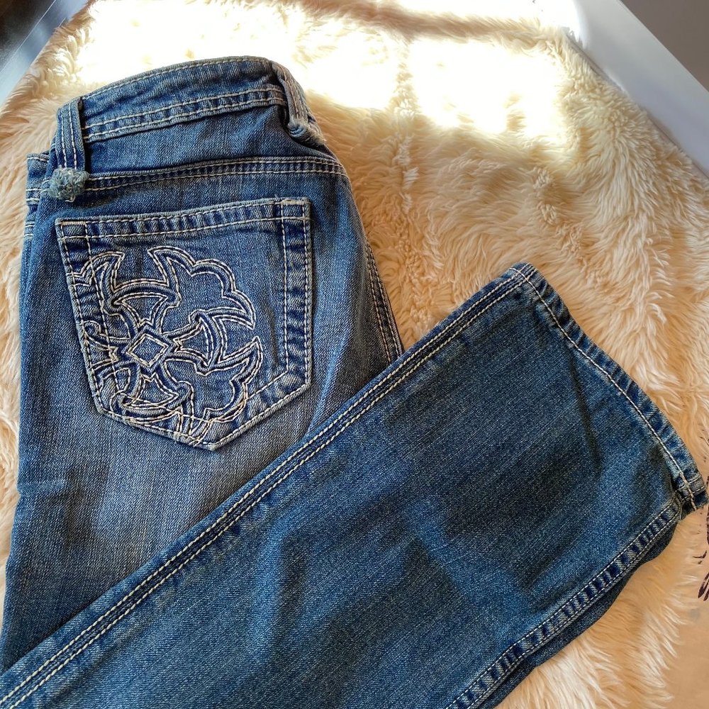 Embroidered Pocket Miss Me Jeans